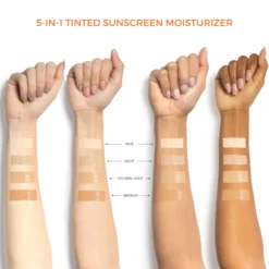 5-in-1 Tinted Moisturizing Face Sunscreen -Fashion Makeup & Care 5 in 1 tinted face arm swatches
