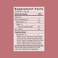 Beauty Dust -Fashion Makeup & Care BeautyDust Jar SupplementFacts