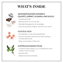 GOOPGLOW Microderm Instant Glow Exfoliator -Fashion Makeup & Care GOOP GOOPGLOW MICRODERM INSTANT GLOW EXFOLIATOR INGREDIENTS PANEL