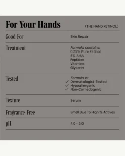 The Hand Retinol - Repair Treatment With 0.25% Pure Retinol + 5% AHA -Fashion Makeup & Care Necessaire HandRetinol About 09 scaled