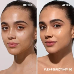 SPF 50 Flex-Perfecting™ Mineral Drops Tinted Sunscreen 34 SPF 50 Flex-Perfecting™ Mineral Drops Tinted Sunscreen -Fashion Makeup & Care SPF50Tinted 02 before after