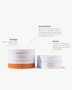 Brighter Days Red Algae + Avocado Biodegradable Eye Masks 9 Brighter Days Red Algae + Avocado Biodegradable Eye Masks -Fashion Makeup & Care ThreeShips BrighterDaysEyeMask Ingredients 03
