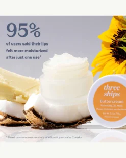 Buttercream Hydrating Lip Mask 10 Buttercream Hydrating Lip Mask -Fashion Makeup & Care ThreeShips ButtercreamLipMask Clinicals 03 scaled