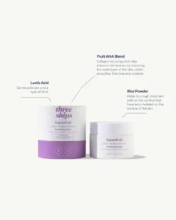 Superfruit Lactic + Multifruit 8% AHA Exfoliating Mask -Fashion Makeup & Care ThreeShips SuperfruitExfoliatingMask Ingredients 03 scaled